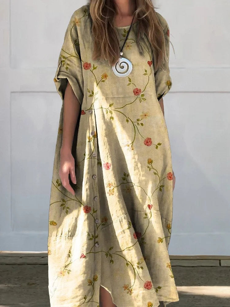 TRELA | Long Casual Dress in Linen and Cotton