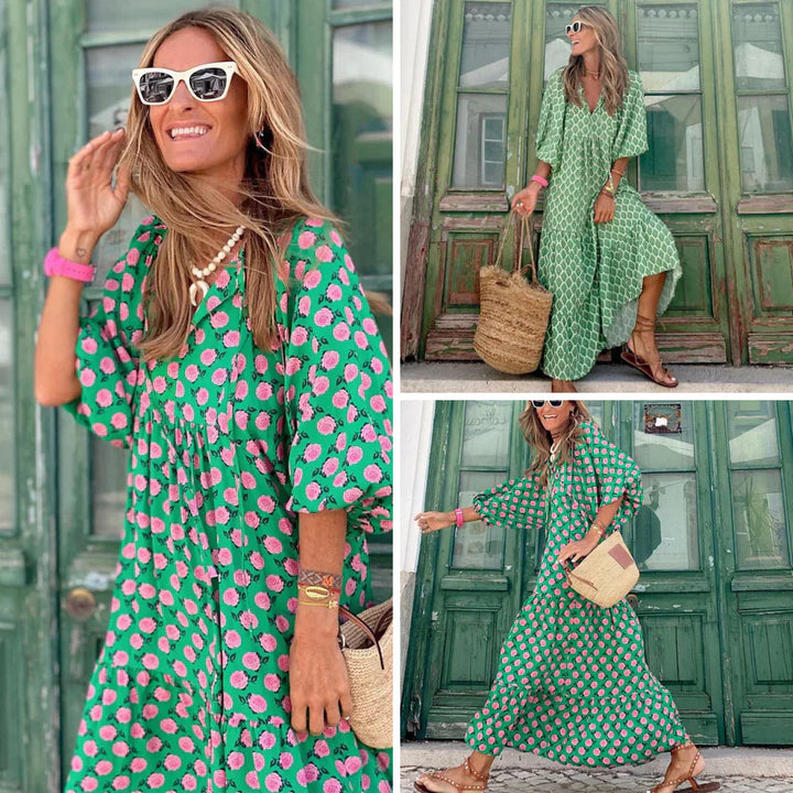 Patterned bohemian maxi dress - ALEXA