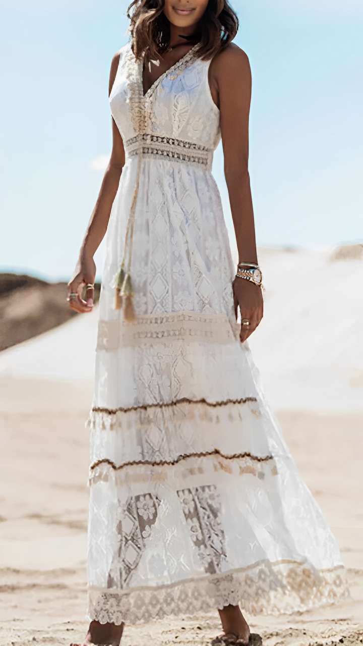 Romi - Bohemian Lace Maxi Dress