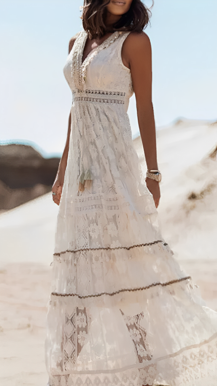 Romi - Bohemian Lace Maxi Dress