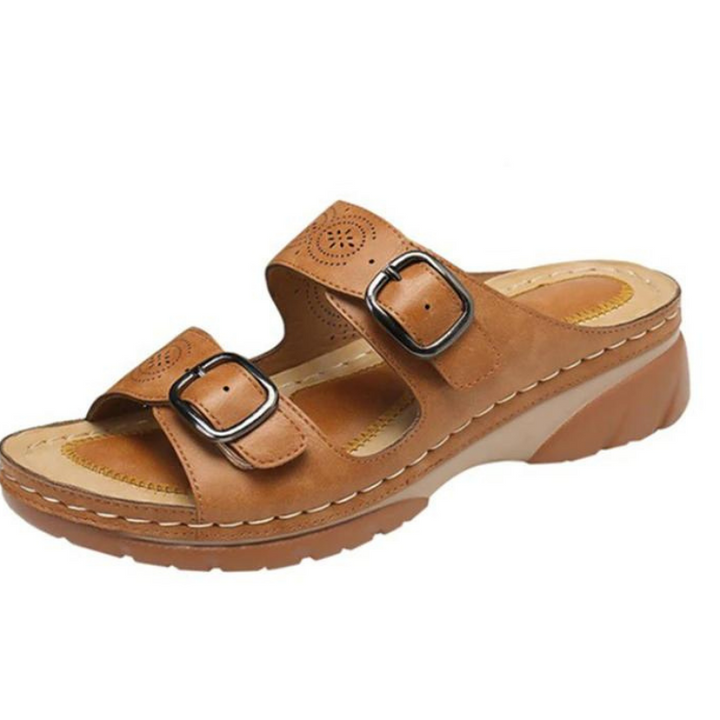 Orthopedic casual sandals with wedge heel - Sandra