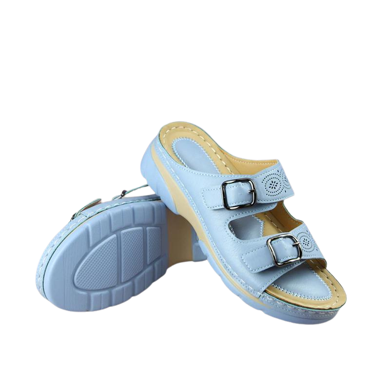 Orthopedic casual sandals with wedge heel - Sandra