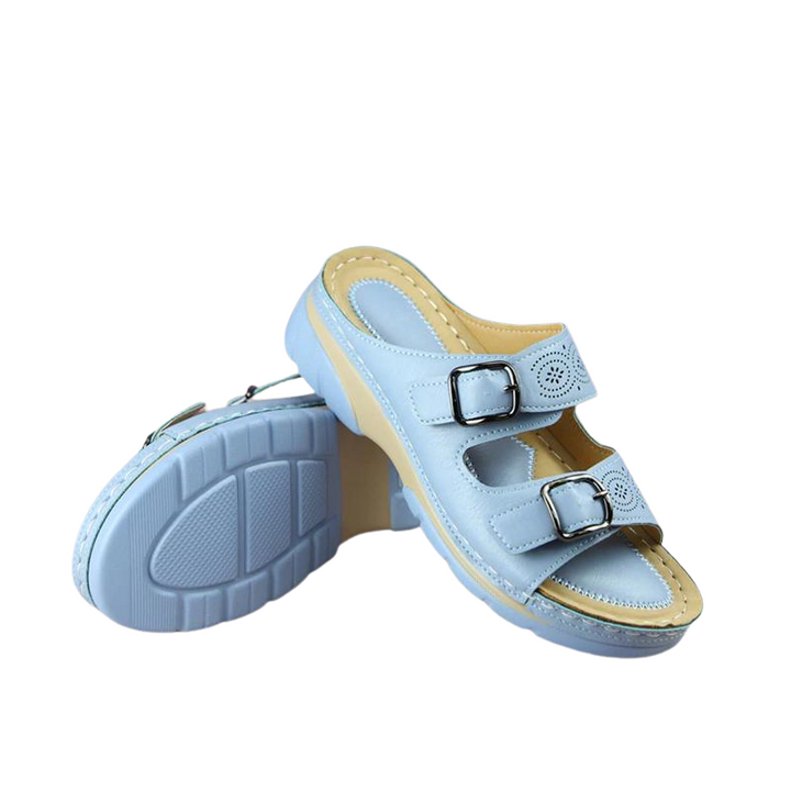 Orthopedic casual sandals with wedge heel - Sandra