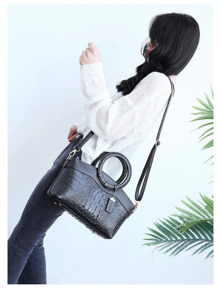 AMARA - Elegant Handmade Leather Croco Bag