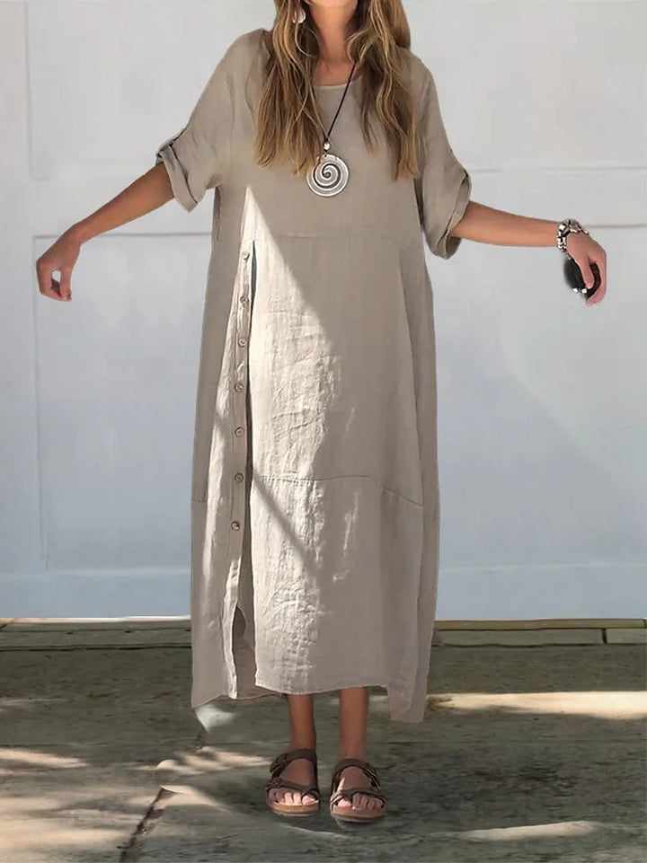 TRELA | Long Casual Dress in Linen and Cotton