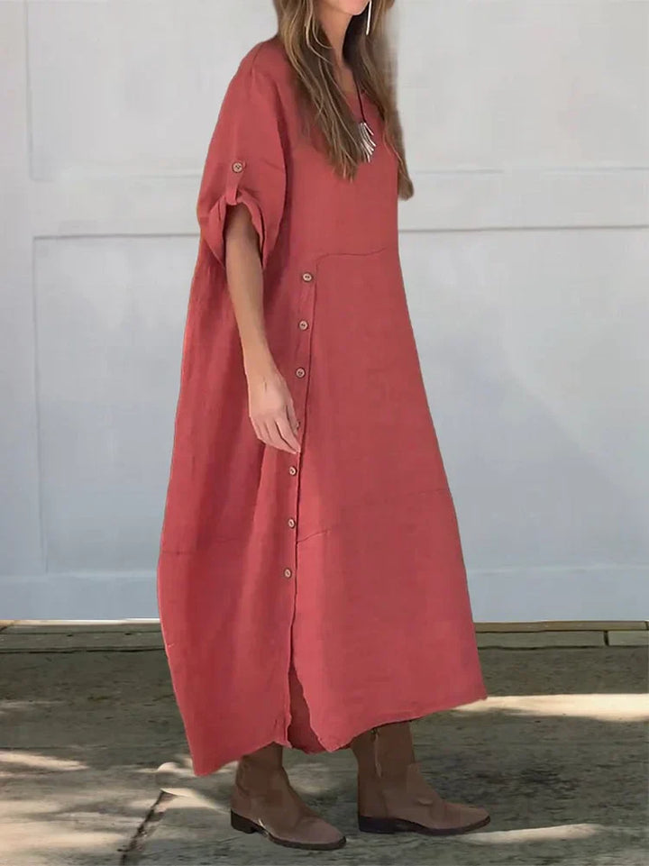 TRELA | Long Casual Dress in Linen and Cotton