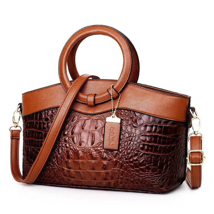 AMARA - Elegant Handmade Leather Croco Bag