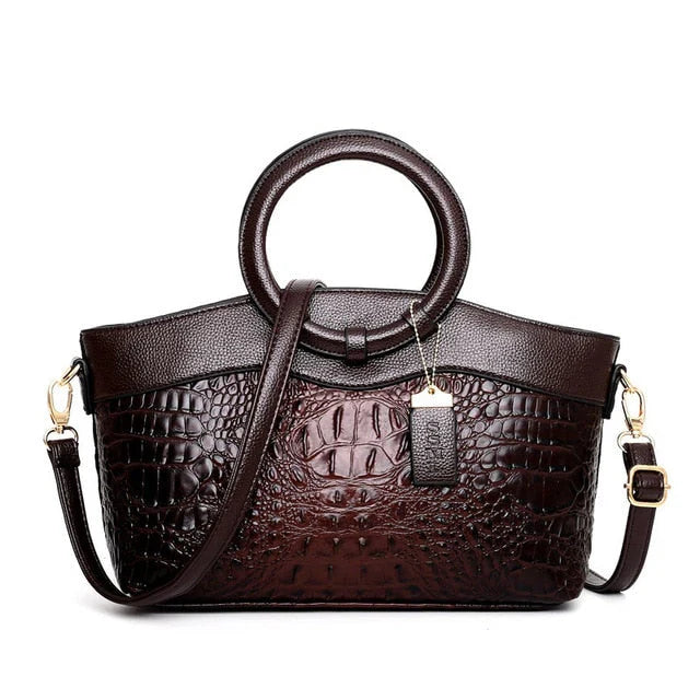 AMARA - Elegant Handmade Leather Croco Bag